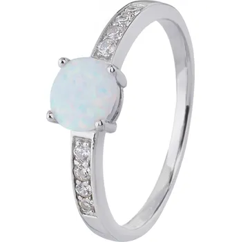 Prsten Bealio BEALIO Stříbrný prsten SOLITÉR bílý OPÁL Velikost prstenu: 54 03-04583-0587