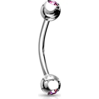 Piercing Piercing do obočí 1,2 x 8 mm (růžová)