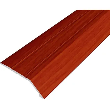 Stavební profil AP3 nájezdová lišta samolepící ACARA, hliník + dýha lakovaná třešeň, 8 mm, 0,9 m