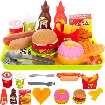 Hra na obchod ISO 11475 plastový Fast food set pro děti