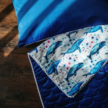 Dětská deka Lily is sailing Deka Velryba Velikost: 0-3 let: 70 x 90 cm