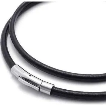 Náhrdelník Šperky4U Kožený náhrdelník - ocelový uzávěr, tl. 4 mm - LR0002-040-60