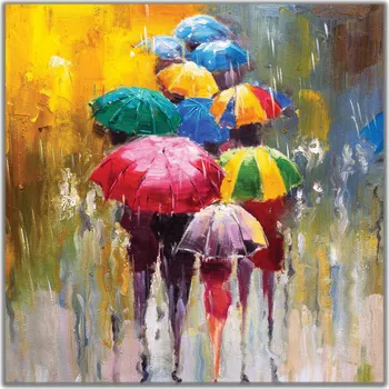 Obraz Malvis ® Obraz procházka v dešti I Velikost: čtverec - 30x30 cm
