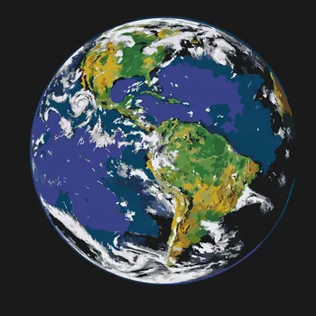 Malování podle čísel - Planeta Země Velikost: 50x50cm, Rámování: Pouze srolované plátno