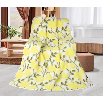 deka Bellatex Vlněná deka z evropského merina 155x200 žlutá růže 450g/m2