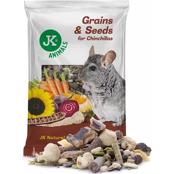 Krmivo pro hlodavce JK ANIMALS, zrniny a semínka, 1 kg, kompletní krmivo pro činčily