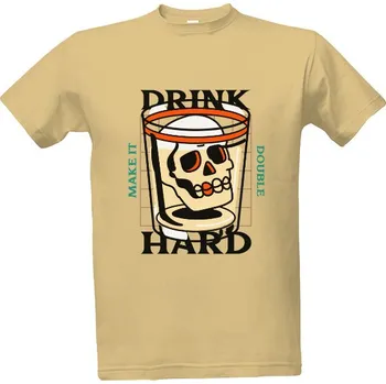 Tričko s potiskem Lebka v drinku pánské