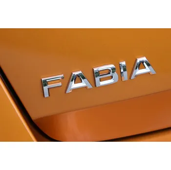 Znak automobilu Škoda Fabia II facelift, Fabai III + IV-Zadní nápis FABIA