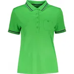 Dámské triko s límečkem funkční komfort JAMES NICHOLSON JN701 GREEN/CARBON XXL