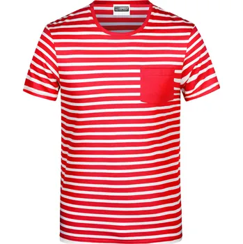 Pánské tričko Pánské triko JAMES NICHOLSON 8028 RED/WHITE XL