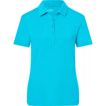 Dámské tričko Dámské triko s límečkem žíhané JAMES NICHOLSON JN751 TURQUOISE S