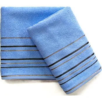 Osuška Froté osuška ZARA, světle modrá s proužkovanou bordurou, 70x140cm