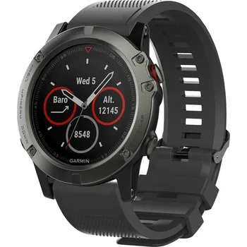 eses Silikonový řemínek pro Garmin - Vzorovaný černý, QuickFit 26 mm