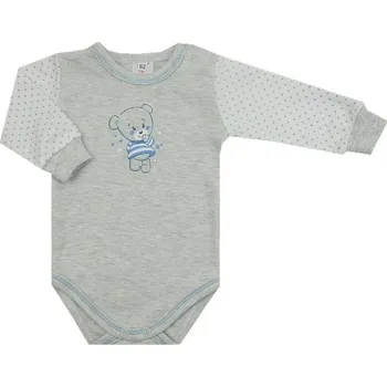 Dětská móda Kojenecké body šedá - vel. 92 medvídek