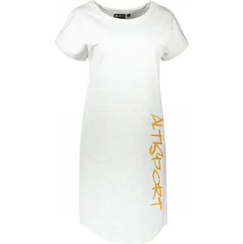 Dámské šaty Dámské šaty ALTISPORT BHUMA LSKT327 BÍLÁ/ŠEDÁ MELANGE L