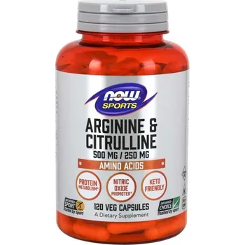 Přírodní produkt Now Foods Arginin + Citrulin 500/250 mg 120 cps.