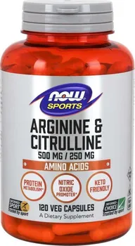 Přírodní produkt Now Foods Arginin + Citrulin 500/250 mg 120 cps.