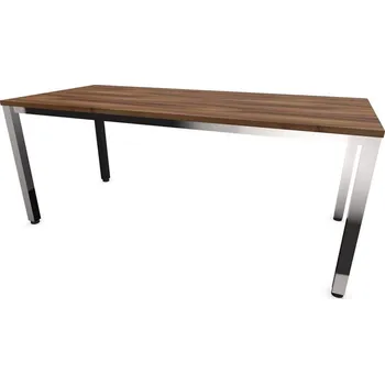 Psací stůl Stůl kancelářský, rovný, podnoží hranaté, lesklé, barva ořech, š x h: 1800 x 800 mm