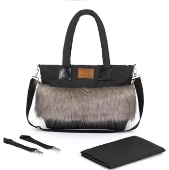 Přebalovací taška HappyBee Taška s kožíškem Trinity Black