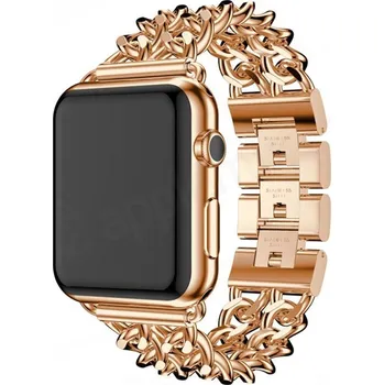 Mobilní telefon Řemínek Apple Watch 41mm/40mm/38mm - kovový s řetízky, zlatý