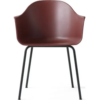 Jídelní židle Harbour Dining Chair, kovová podnož černě lakovaná ocel červená