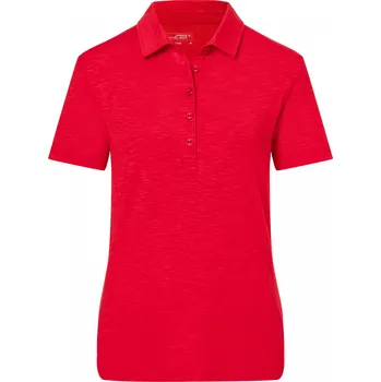 Dámské triko s límečkem žíhané JAMES NICHOLSON JN751 RED XS