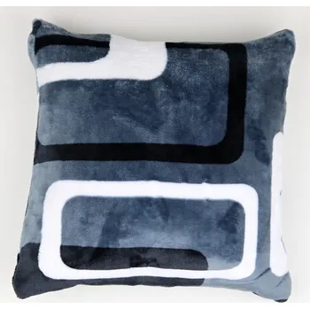 Povlečení UNI Povlak na polštář mikroplyš (mikroflanel) šedé čtverce 40 x 40