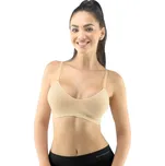 GINA dámské podprsenka sportovní s vycpávkami, bez kostice, bezešvé, jednobarevné Eco Bamboo 07021P tělová XLXXL