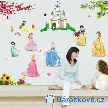 Samolepící dekorace Hrad s princeznami, samolepka na zeď, vel. 90x60cm