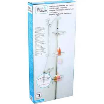 Sada koupelnových doplňků BATH & SHOWER KOUPELNOVÝ ROHOVÝ STOJAN NASTAVITELNÝ