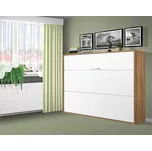Nabytekmorava Sklápěcí postel VS1056, 200x140cm barva lamina: ořech Lyon/bílé dveře, varianta dveří: lesklé