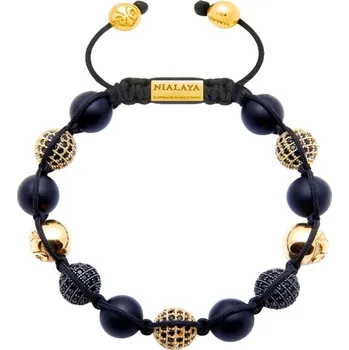 Náramek Pánský náramek Nialaya onyx a kubická zirkonie MCZ10ST033XL