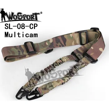 Wosport Taktický 1-bodový popruh bungee - 2 karabiny - MC