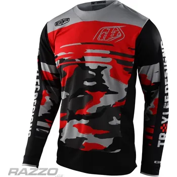 cyklistický dres Pánský dres TroyLeeDesigns GP Jersey Formula Camo Black Rocket Red 2022 XL