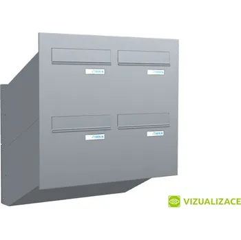 Poštovní schránka Poštovní schránka D-246 - pro zazdění s čelní deskou - lakovaná - RAL 8003 MAT. - HNĚDÁ ZLATÝ DUB