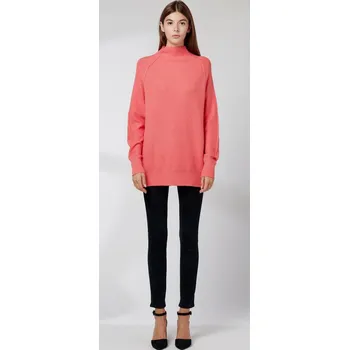 Dámský svetr E-woman K1099 svetřík stoják barva: modrá světlá, velikost: L/XL