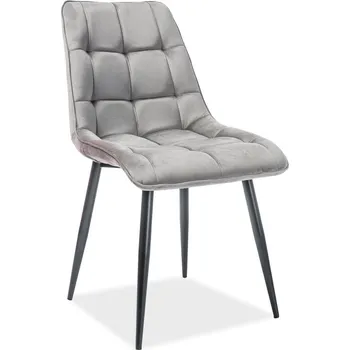 Casarredo Jídelní čalouněná židle SIK VELVET šedá/černá