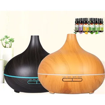 Aroma difuzér Aroma Diffuser FT-DO, vibrační mlhovač pro aromatherapii, domácí zvlhčovač vzduchu Barva: Tmavé dřevo