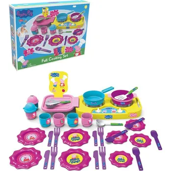 nádobí do dětské kuchyňky Mac Toys Prasátko Peppa sada nádobí 35 ks