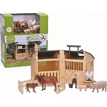 Figurka COLLECTA 84150 HRACÍ SET CHLÉV S FARMÁŘEM