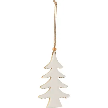 Vánoční dekorace Závěsná dřevěná dekorace stromek - 8*1,5*14cm