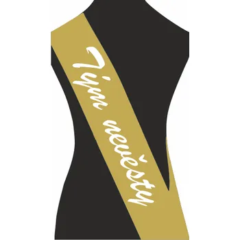 Party dekorace ON-DESIGN Šerpa TÝM NEVĚSTY Barva: zlatá, Barva potisku: bílá, Fonty písma: Brush Script MT