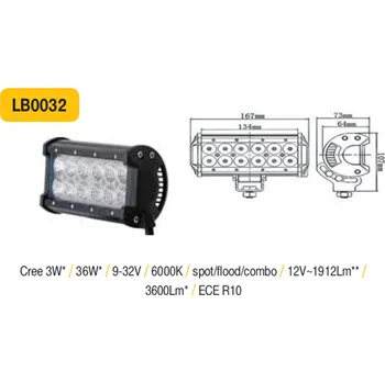 Přídavný světlomet LED rampa 167mm ECE R10 36W 9-32V FLOOD
