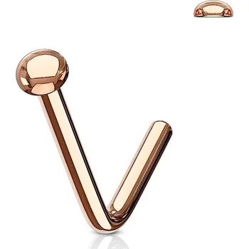 Piercing Zahnutý piercing do nosu půlkulička (růžové zlato)