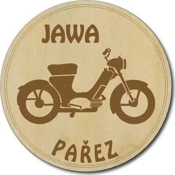 Pelisport Podtácek Jawa Pařez dřevěný gravírovaný ø 8,5 cm