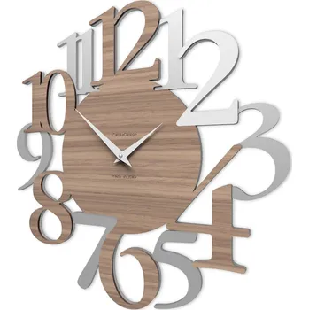 Hodiny Designové hodiny 10-020n CalleaDesign Russel 45cm (více dekorů dýhy) Dýha tmavý dub - 83