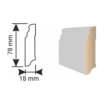 soklová lišta MDF lišta KP 80 P zvlněná hrana 00088