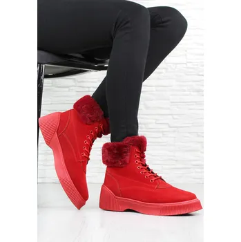 Dámská zimní obuv Desun Červené kotníkové boty J56R Velikost: 37