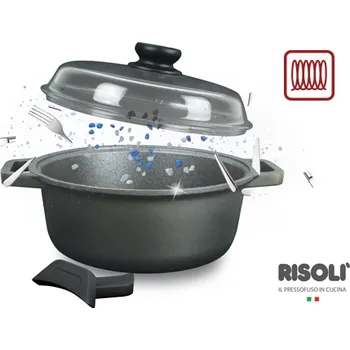 Pánev Hrnec s poklicí BLACKPLUS Induction 24 cm - RISOLI (Vysoký Hrnec s poklicí BLACKPLUS Induction 24 cm - RISOLI)