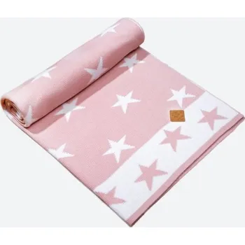 Dětská deka KAMA Q102 pletená dětská merino deka, růžová